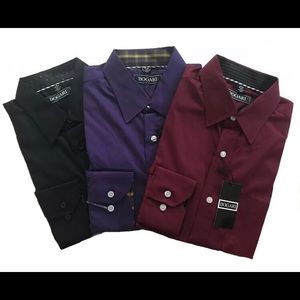 Bogari Men's Button Down Dress Shirt Long Sleeve